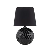 TK Lighting SANTANA asztali lámpa üveg, szövet, fekete, E27 - TK-16047