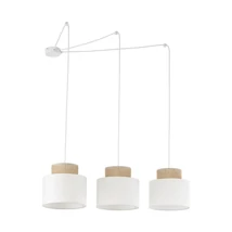 TK Lighting DUO függeszték fém, szövet, fehér, természetes, E27 - TK-2345