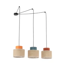 TK Lighting DUO függeszték fém, szövet, kék, narancssárga, természetes, E27 - TK-3140