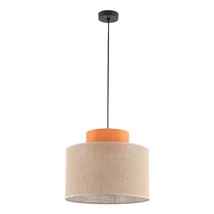 TK Lighting DUO függeszték fém, szövet, narancssárga, természetes, E27 - TK-3227