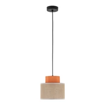 TK Lighting DUO függeszték fém, szövet, narancssárga, természetes, E27 - TK-3255