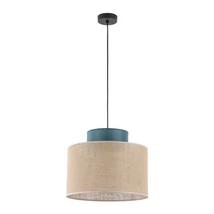 TK Lighting DUO függeszték fém, szövet, kék, természetes, E27 - TK-3256
