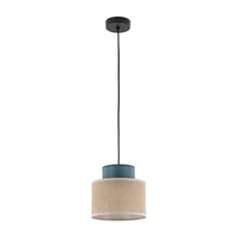 TK Lighting DUO függeszték fém, szövet, kék, természetes, E27 - TK-3257