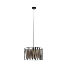 TK Lighting HARMONY függeszték fém, szövet, fekete, bézs, E27 - TK-4562