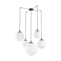 TK Lighting ESME függeszték fém, üveg, fekete, fehér, E27 - TK-4791