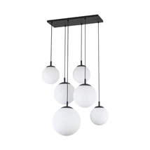 TK Lighting ESME függeszték fém, üveg, fekete, fehér, E27 - TK-4793