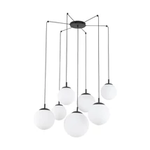 TK Lighting ESME függeszték fém, üveg, fekete, fehér, E27 - TK-4794