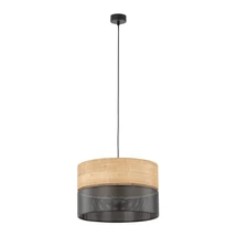 TK Lighting NICOL függeszték fém, fa, fekete, barna, E27 - TK-4799