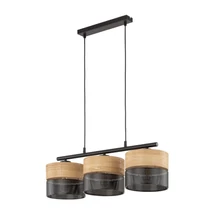 TK Lighting NICOL függeszték fém, fa, fekete, barna, E27 - TK-4801