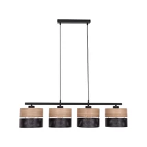 TK Lighting NICOL függeszték fém, fa, fekete, barna, E27 - TK-4802