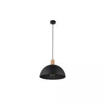 TK Lighting OSLO függeszték fém, fa, fekete, E27 - TK-4852