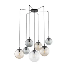 TK Lighting ESME függeszték fém, üveg, fekete, borostyán, füstszín, áttetsző, E27 - TK-4863