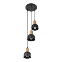 TK Lighting CAIRO függeszték fém, fa, fekete, barna, E27 - TK-4895