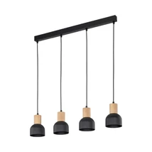 TK Lighting CAIRO függeszték fém, fa, fekete, barna, E27 - TK-4896