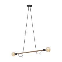 TK Lighting HELIX függeszték fém, fa, fekete, barna, E27 - TK-4948