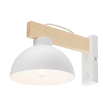 TK Lighting OSLO fali lámpa fém, fa, fehér, barna, E27 - TK-4962