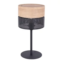 TK Lighting NICOL asztali lámpa fém, fa, fekete, barna, E27 - TK-5124