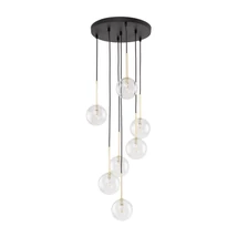 TK Lighting NILOS függeszték fém, üveg, fekete, áttetsző, G9 - TK-5362