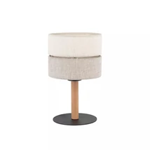 TK Lighting ECO asztali lámpa fém, fa, szövet, fekete, bézs, E27 - TK-5596