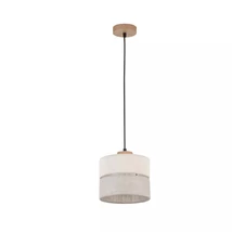 TK Lighting ECO függeszték fa, szövet, bézs, E27 - TK-5770