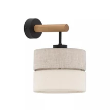 TK Lighting ECO fali lámpa fém, fa, szövet, fekete, bézs, E27 - TK-5776