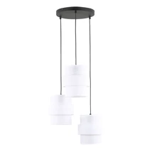 TK Lighting CALISTO függeszték fém, szövet, fekete, fehér, E27 - TK-6018