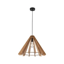 TK Lighting ERIS függeszték fém, fa, fekete, barna, E27 - TK-6586