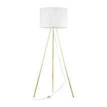 TK Lighting UMBERTO állólámpa fém, szövet, arany, fehér, E27 - TK-6637