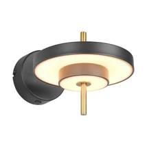 Trio KEATON fali lámpa fém, műanyag, fekete, arany, fehér, LED, 10W, 2300-3000-4000K, 1200Lm - 240270180