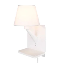 Trio COMFORT fali lámpa, fém, szövet, fehér, E14 - Trio-262670131