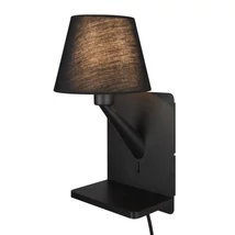 Trio COMFORT fali lámpa, fém, szövet, fekete, E14 - Trio-262670132