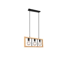 Trio AGRA függeszték fém, fa, fekete, barna, E27 - 313800332