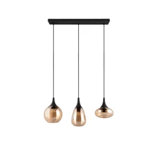 Trio LUMINA függeszték fém, üveg, fekete, borostyán, E14 - 317000313