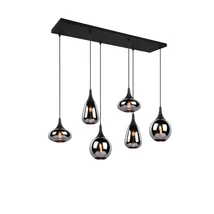 Trio LUMINA függeszték fém, üveg, fekete, füstszín, E14 - 317000632