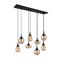 Trio LUMINA függeszték fém, üveg, fekete, borostyán, E14 - 317000813