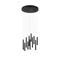 Trio TUBULAR függeszték fém, fekete, LED, 3000K, 11x2.8W, 3850lm - 321691132