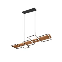 Trio HARPER függeszték fém, fa, fekete, barna, LED, 3000K, 42W, 5700lm - 322910532