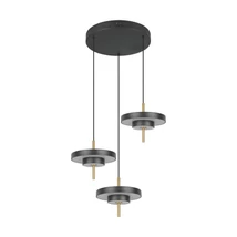 Trio KEATON függeszték fém, akril, fekete, arany, fehér, LED, 30W, 2300-3000-4000K, 3600Lm - 340230380
