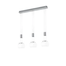 Trio MADISON függeszték fém, üveg, nikkel, fehér, LED, 3000K, 3x8W, 2700lm - 342010307