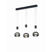 Trio MADISON függeszték fém, üveg, fekete, króm, LED, 3000K, 3x8W, 2700lm - 342010332