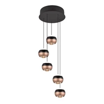 Trio ORBIT függeszték fém, fekete, kávészín, LED, 2300K - 3000K - 4000K, 40W, 4800lm - 344430532