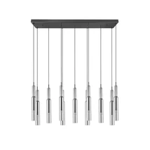 Trio LUCENT függeszték fém, üveg, fekete, króm, áttetsző, LED, 2300K - 3000K - 4000K, 11x2.8W, 11x280lm - 344511120
