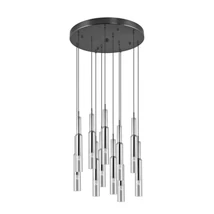 Trio LUCENT függeszték fém, üveg, fekete, króm, áttetsző, LED, 2300K - 3000K - 4000K, 11x2.8W, 11x280lm - 344531120
