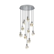Trio VERANO függeszték fém, kristály, króm, áttetsző, LED, 27.5W, 3300lm, 2300K-3000K-4000K - 354531006