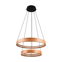 Trio LYNWOOD függeszték fém, fa, akril, fekete, barna, fehér, LED, 37W, 3000K, 4300Lm - 355039130