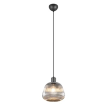 Trio TARIFA függeszték, fém, üveg, fekete, króm, E27 - Trio-362800132