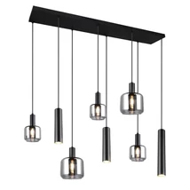 Trio MATARO függeszték, fém, üveg, fekete, króm, E14, E27, GU10 - Trio-364100832