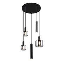 Trio MATARO függeszték, fém, üveg, fekete, króm, E14, E27, GU10 - Trio-364130532