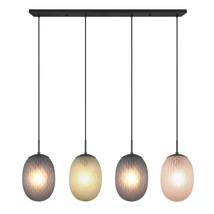 Trio FACETTE függeszték, fém, üveg, fekete, sokszínű, E27 - Trio-364200417