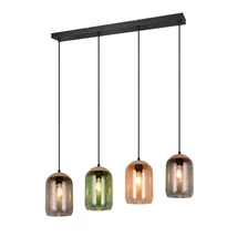 Trio CORK függeszték fém, üveg, fekete, sokszínű, E27 - Trio-364600417